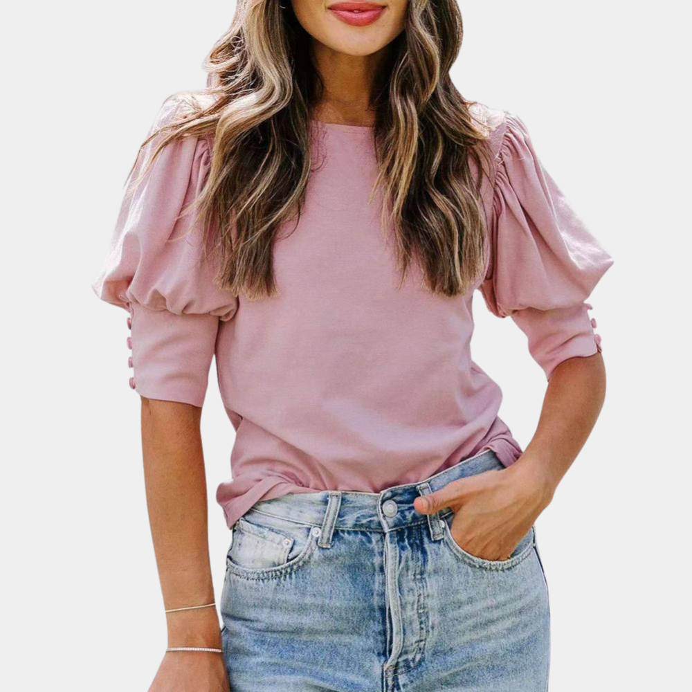 Autumn | T-Shirt met Ruchemouwen