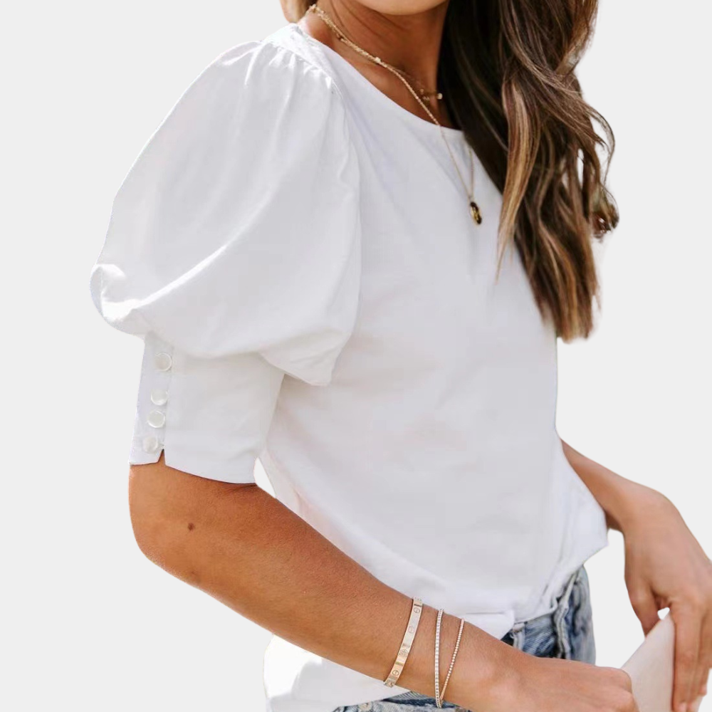 Autumn | T-Shirt met Ruchemouwen