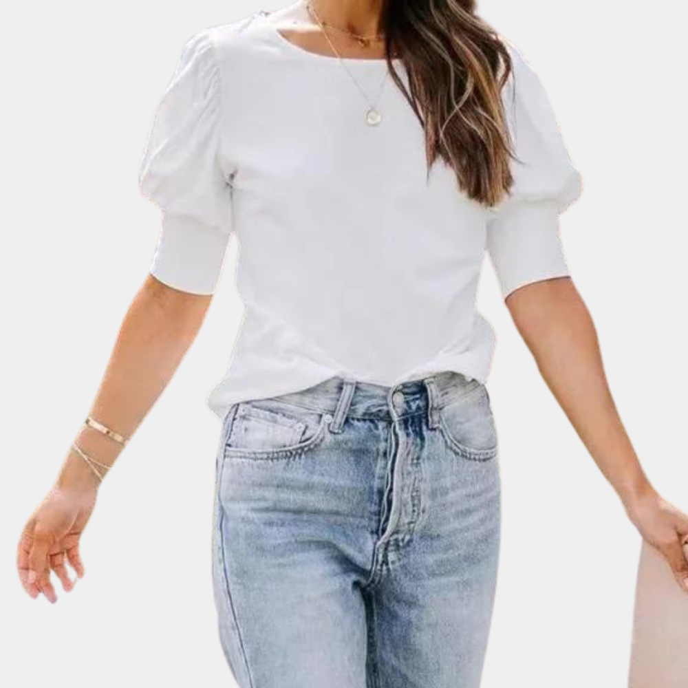 Autumn | T-Shirt met Ruchemouwen