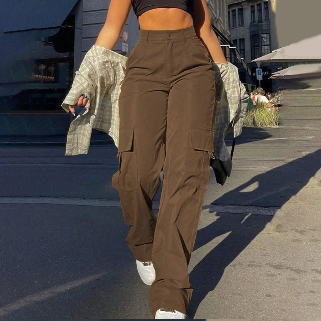 Whitley | Dames Cargo Broek met Hoge Taille Zakken