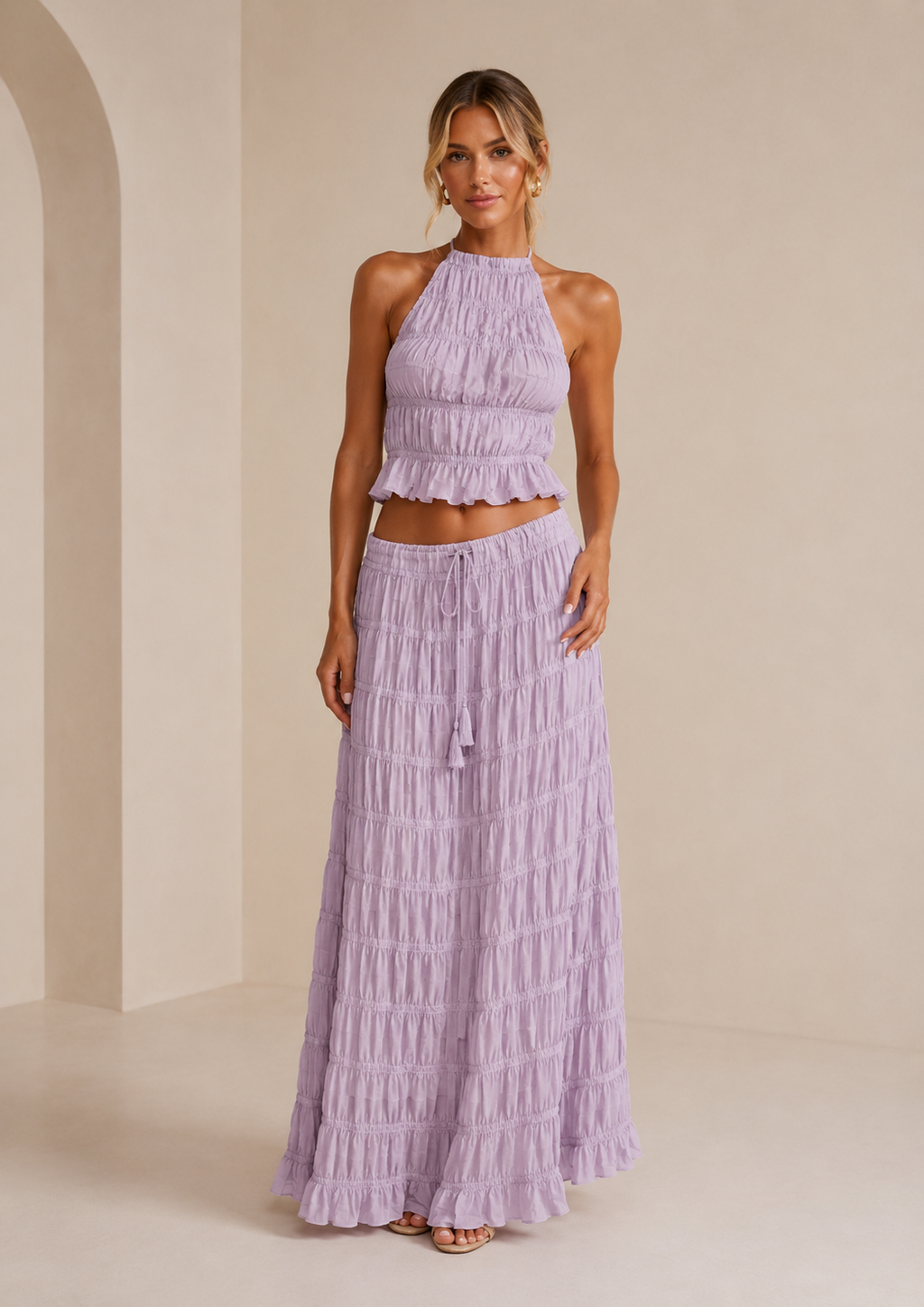 Jip | Tweedelige Set met Geplooide Maxi Rok
