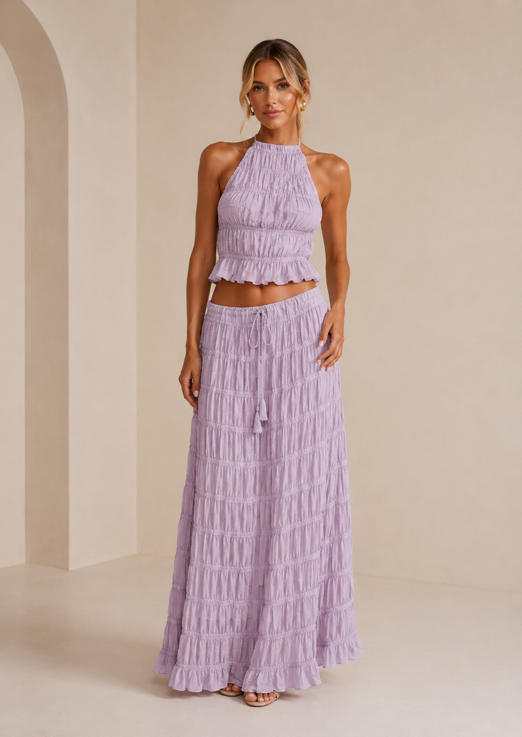 Jip | Tweedelige Set met Geplooide Maxi Rok
