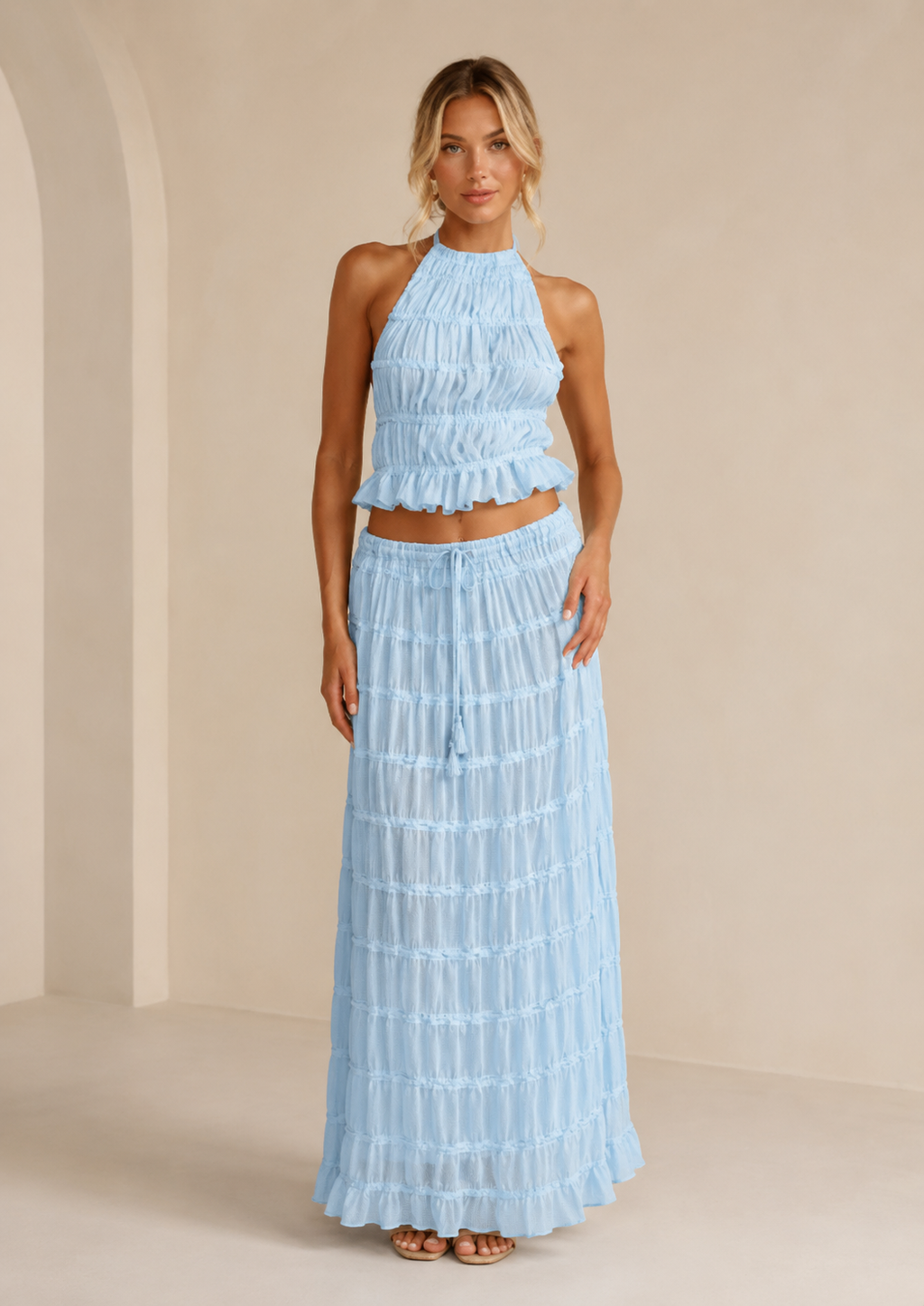Jip | Tweedelige Set met Geplooide Maxi Rok