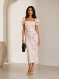 Mellie | Midi Jurk met Romantische Bloemenprint