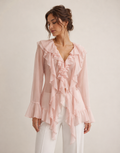 Amélie | Sheer Blouse met Ruches