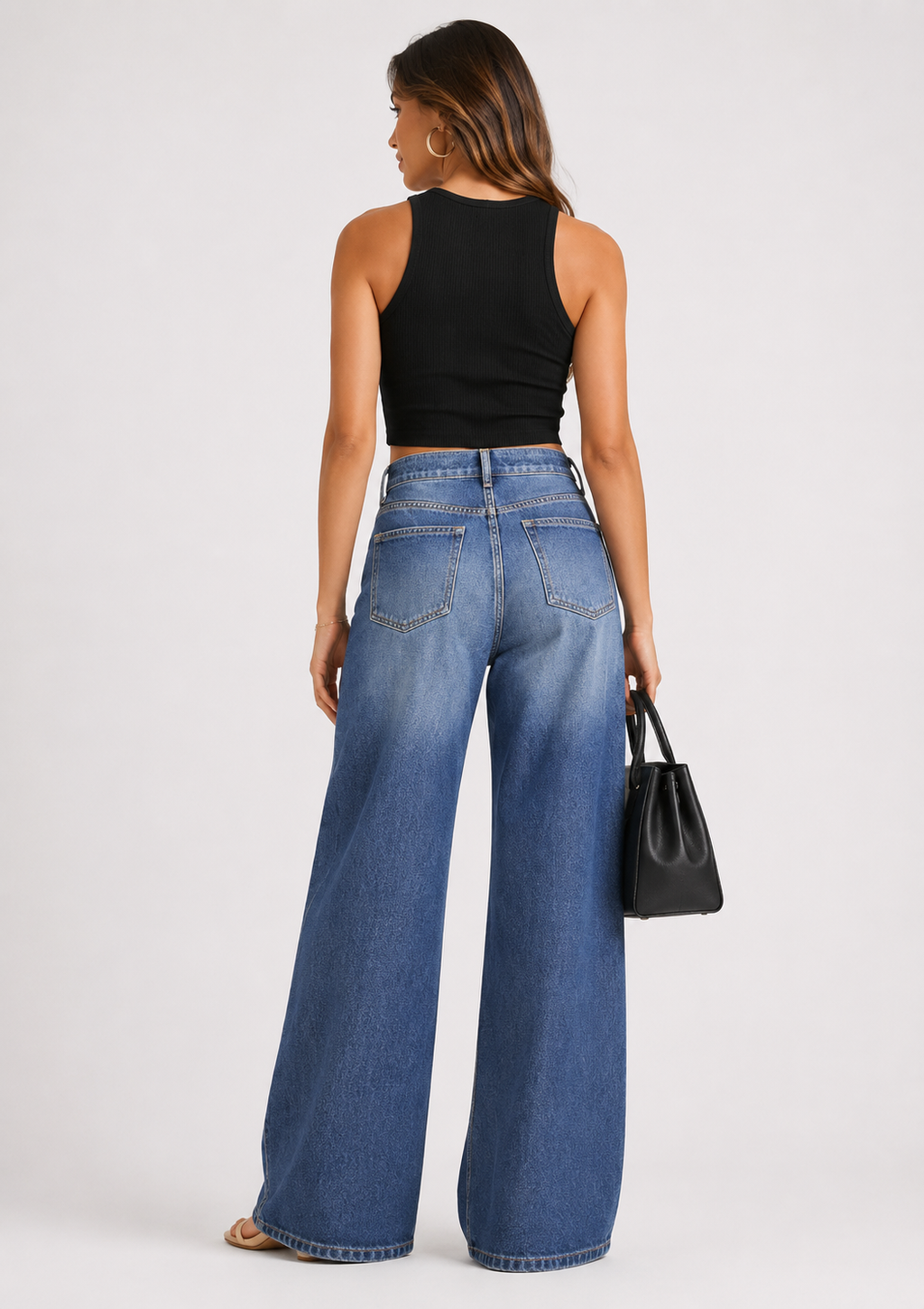 Noga | Wide leg jeans met uitgesneden ringdetails
