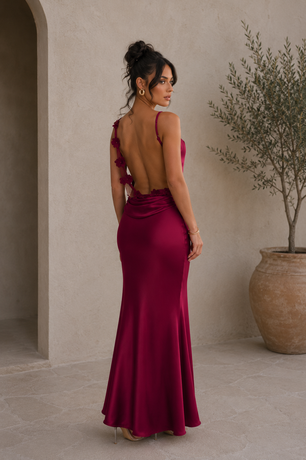 Bonne | Maxi jurk met open rug
