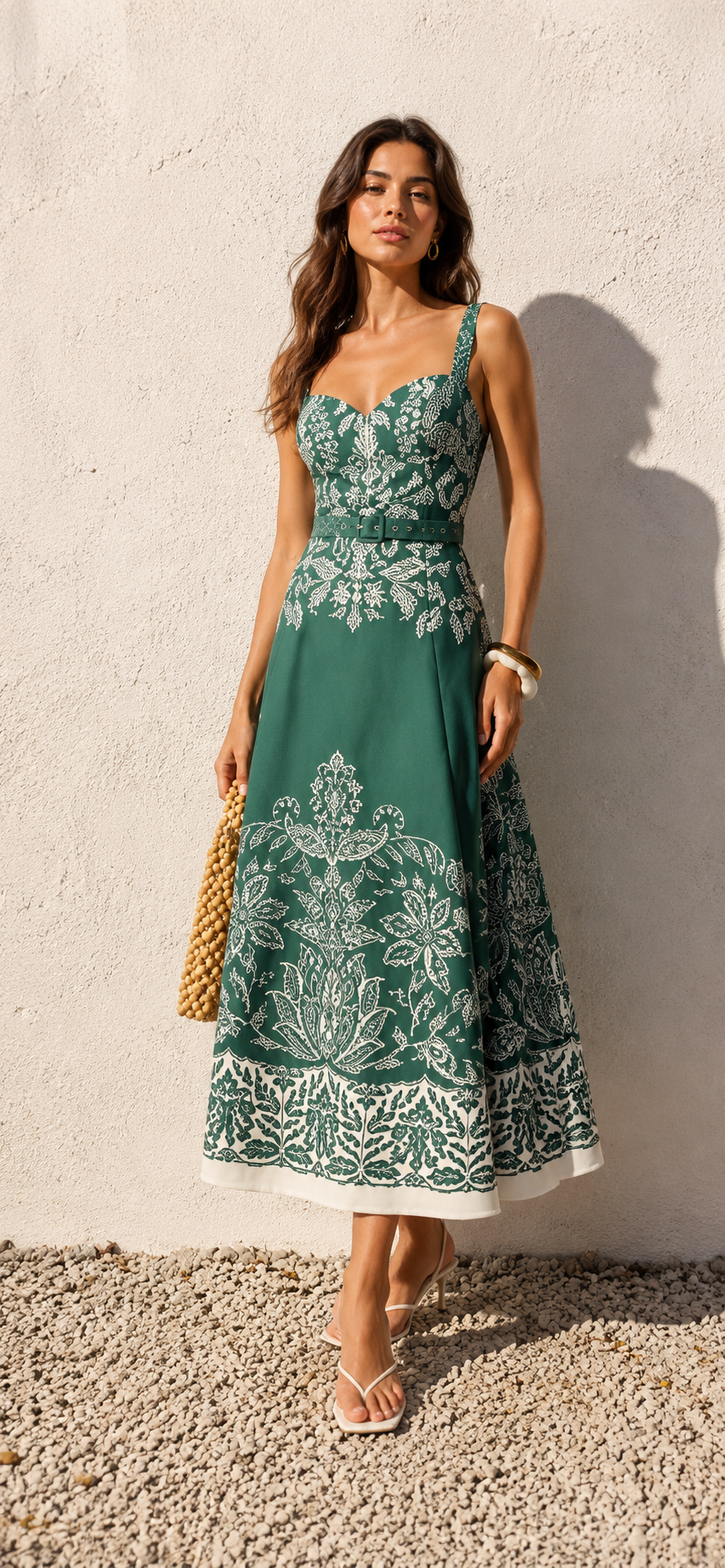 Micky | Baroque Maxi jurk met sierprint