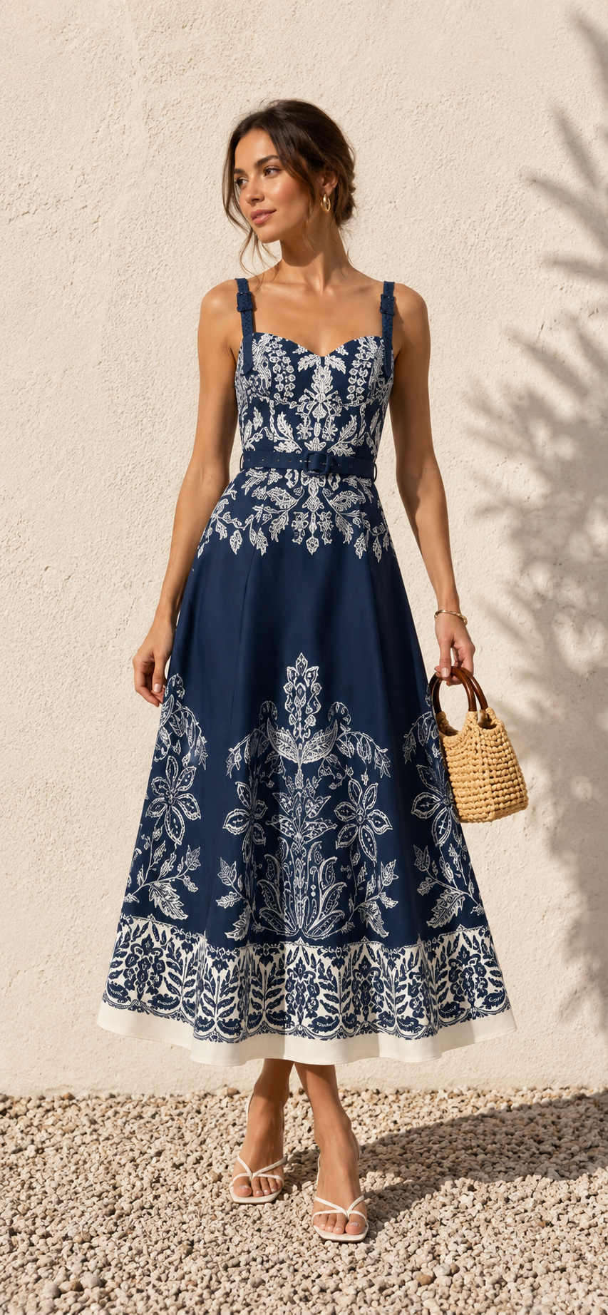 Micky | Baroque Maxi jurk met sierprint