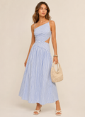 Ghiz | Gestreepte maxi jurk met cut out