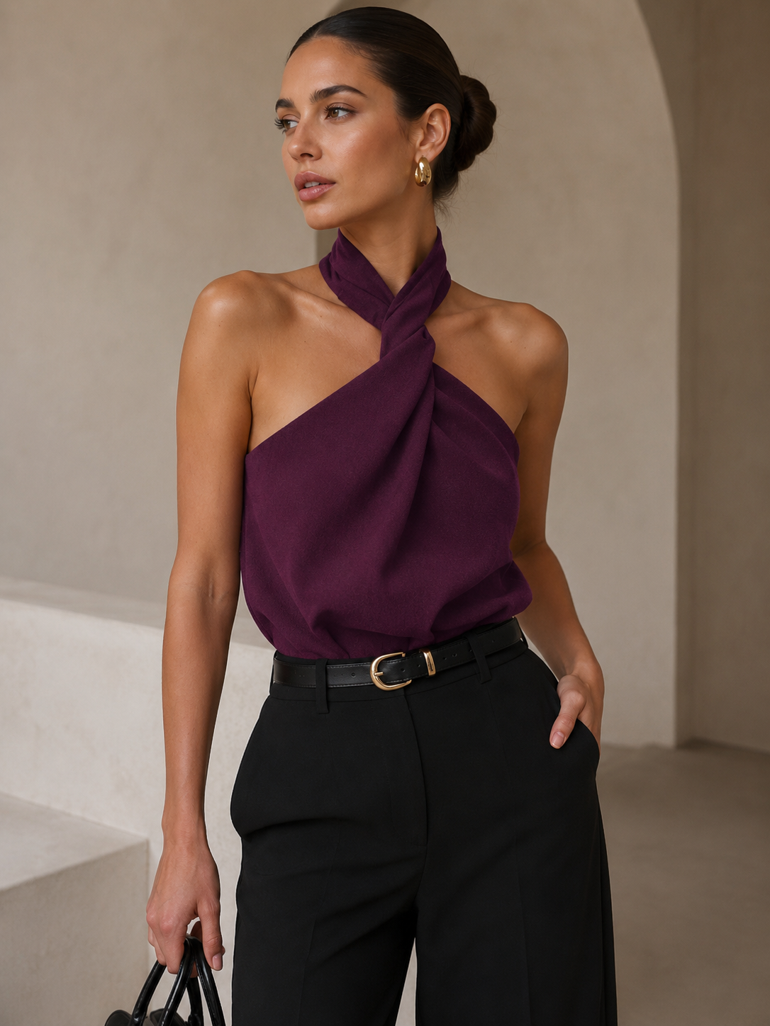 Senna | Elegante crossed haltertop