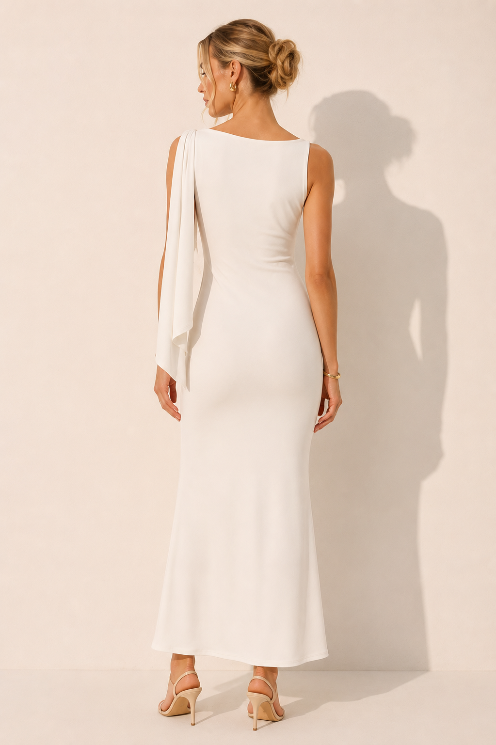 Elara | Maxi Jurk One Shoulder met Sjaaldetail