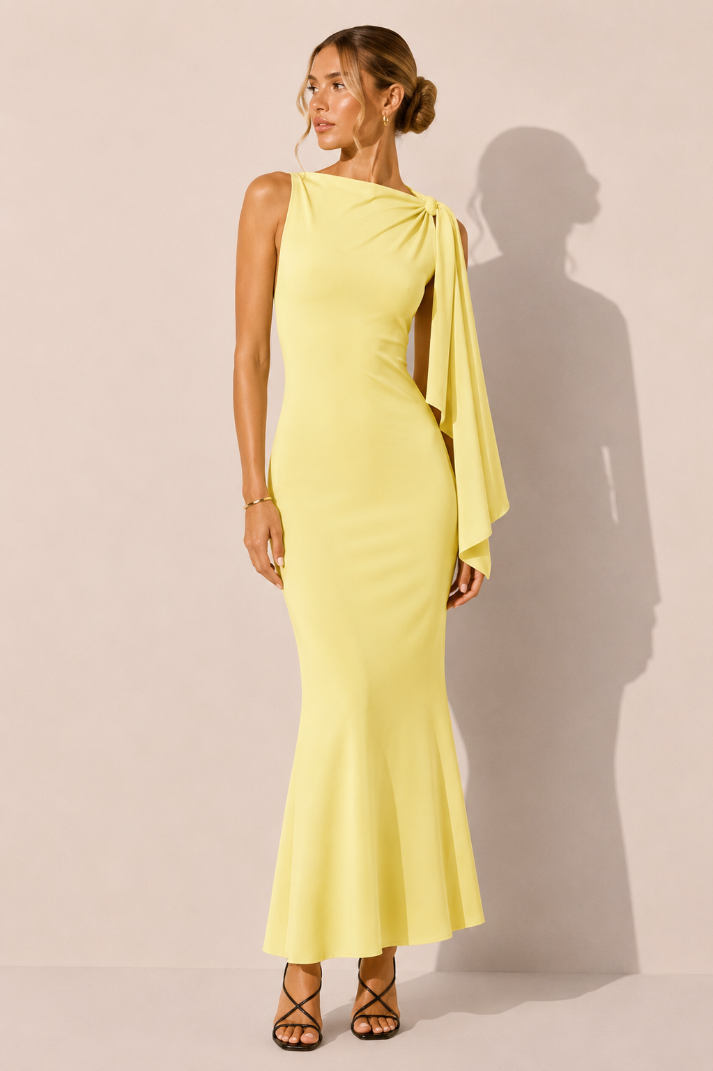 Elara | Maxi Jurk One Shoulder met Sjaaldetail
