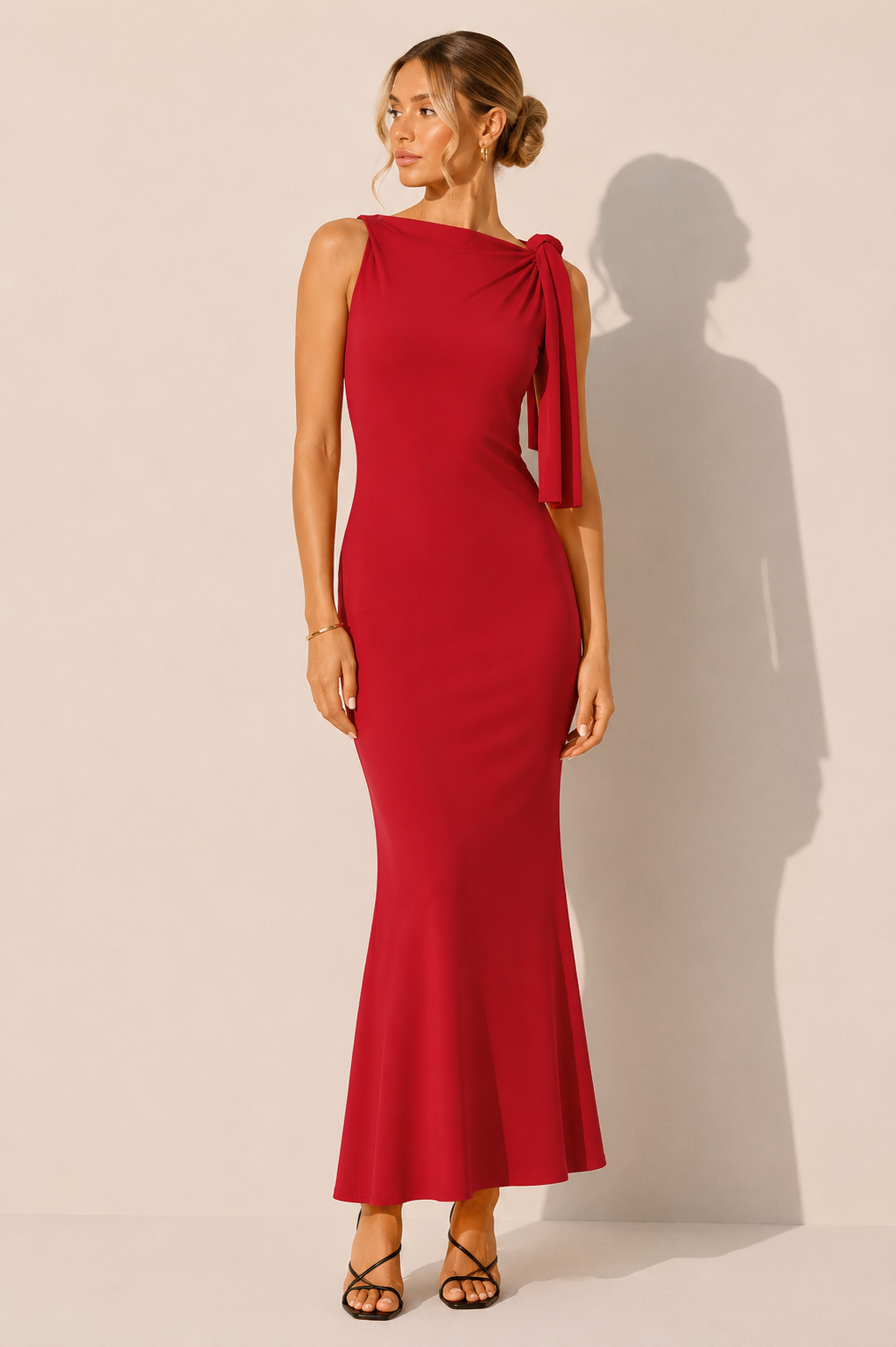 Elara | Maxi Jurk One Shoulder met Sjaaldetail