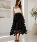 Celeste | Wijde Midi Rok met Stippen Details