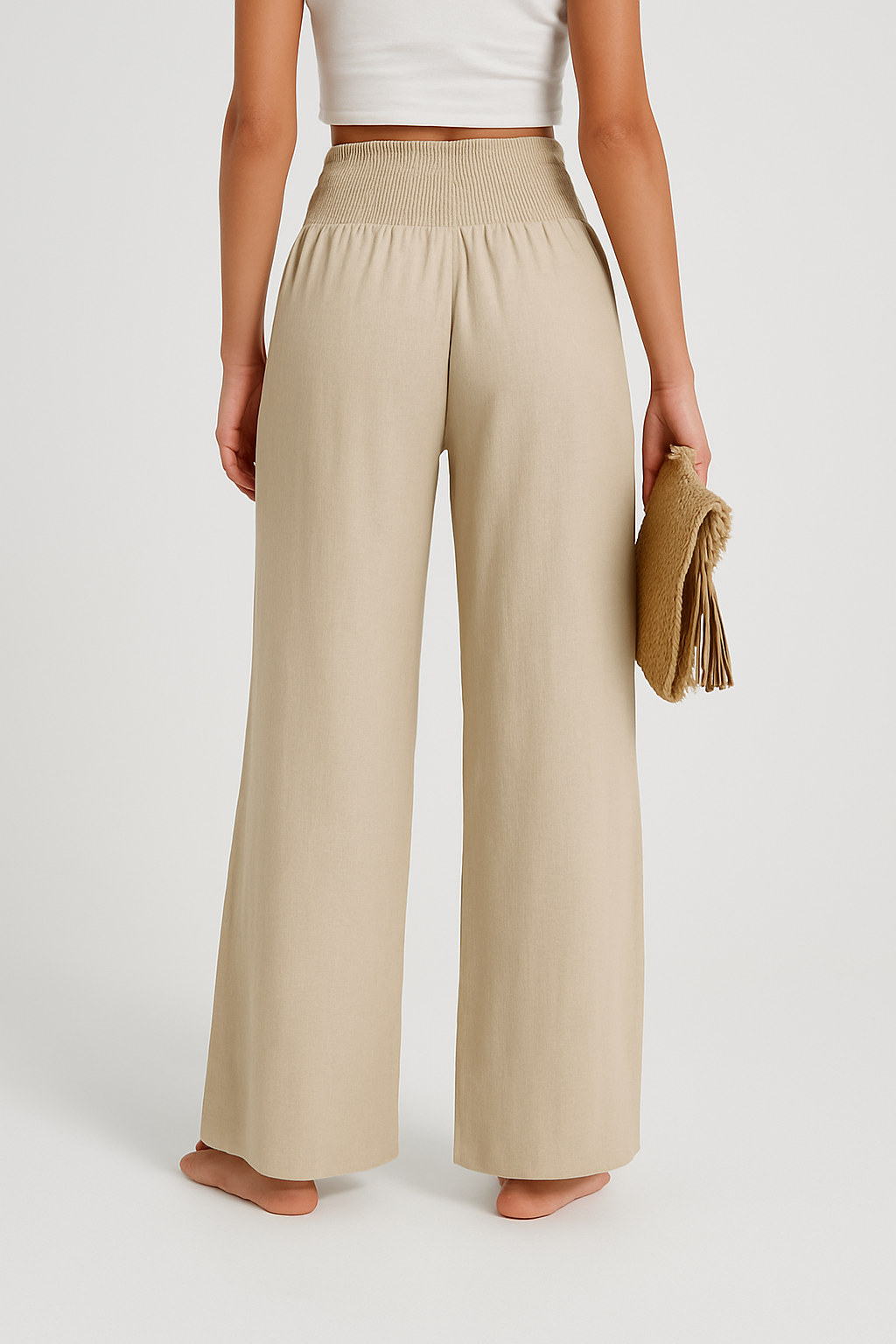 Carola | Luchtige Linnen Broek met Elastische Taille
