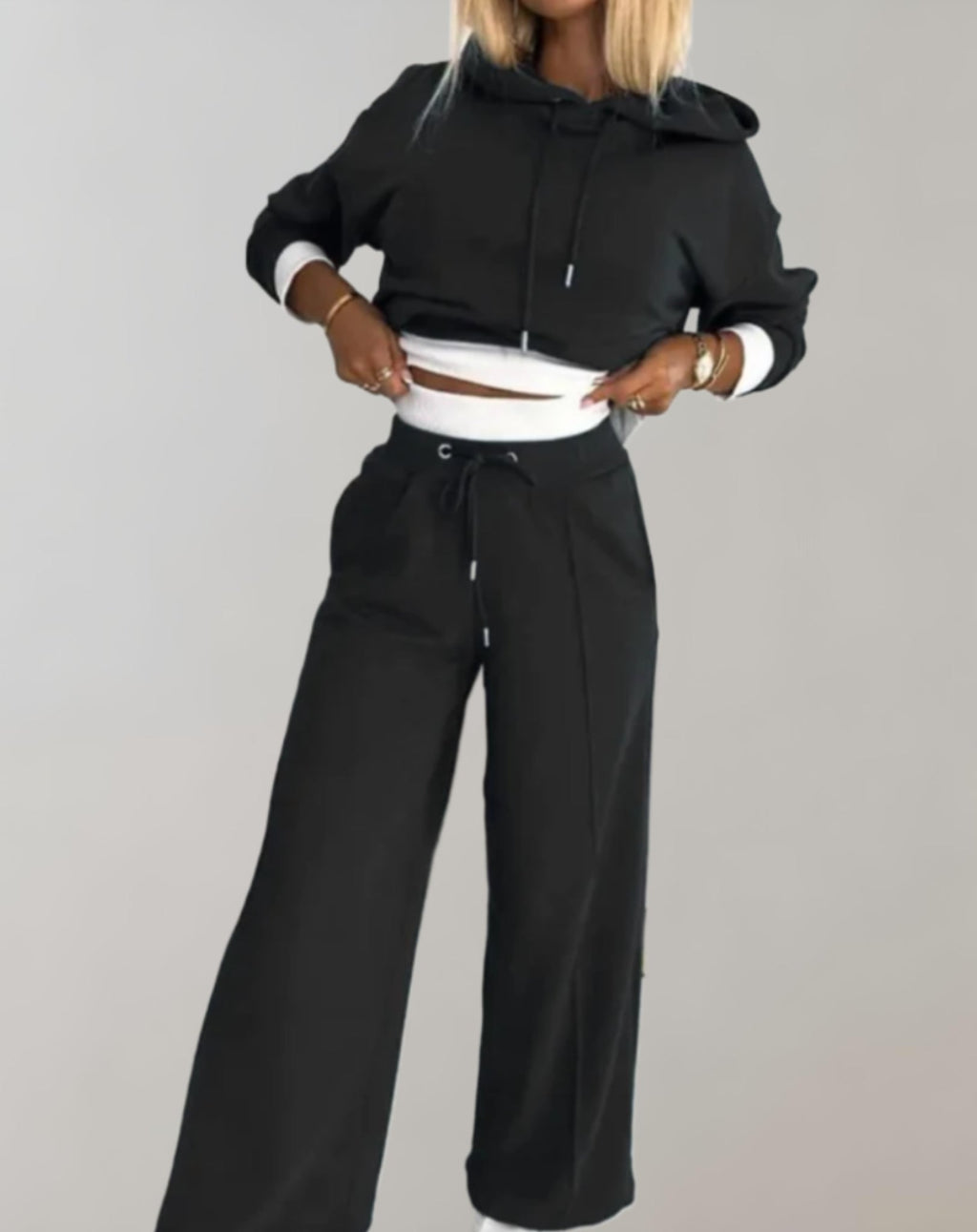 Bree | Loungeset met Wijde Broek en Hoodie