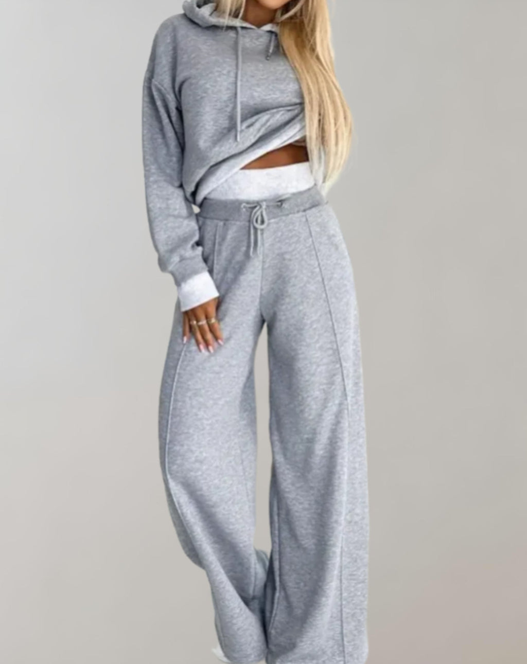 Bree | Loungeset met Wijde Broek en Hoodie