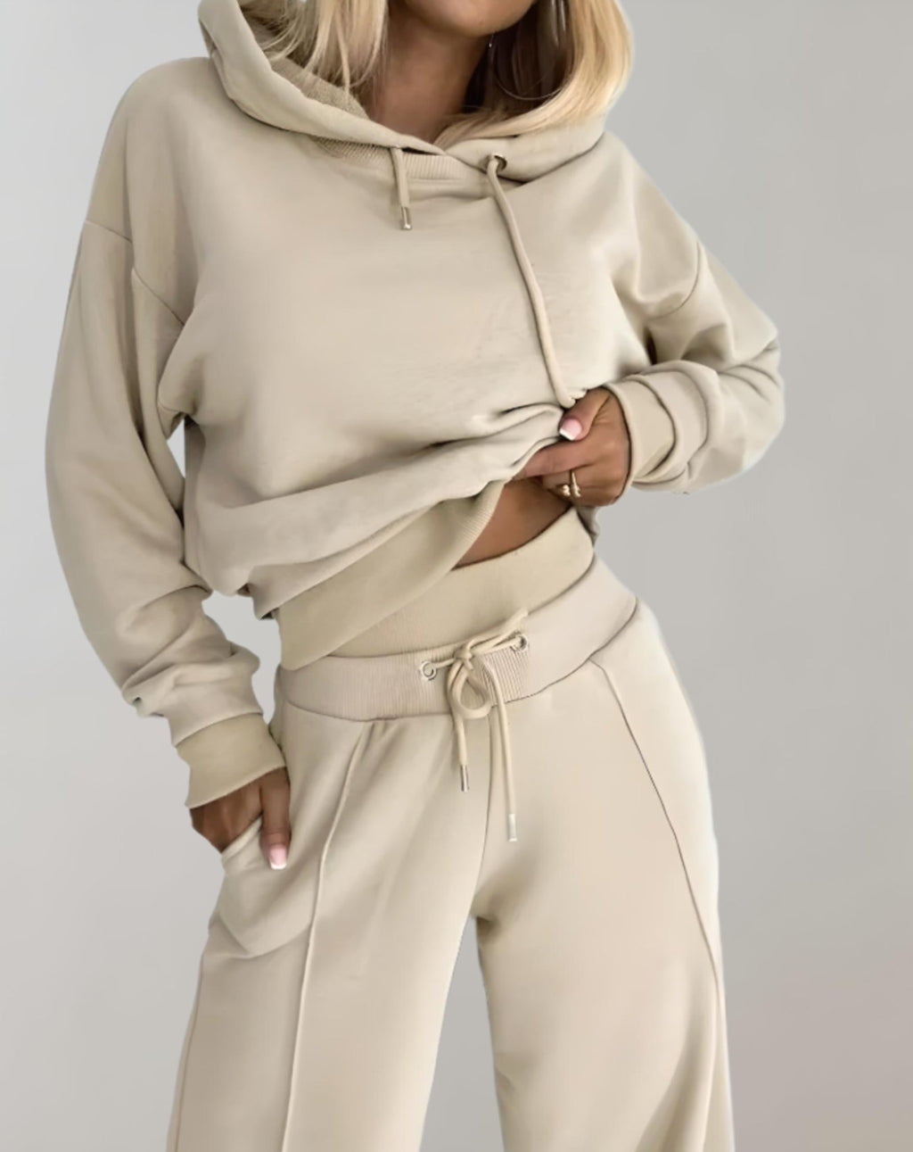 Bree | Loungeset met Wijde Broek en Hoodie