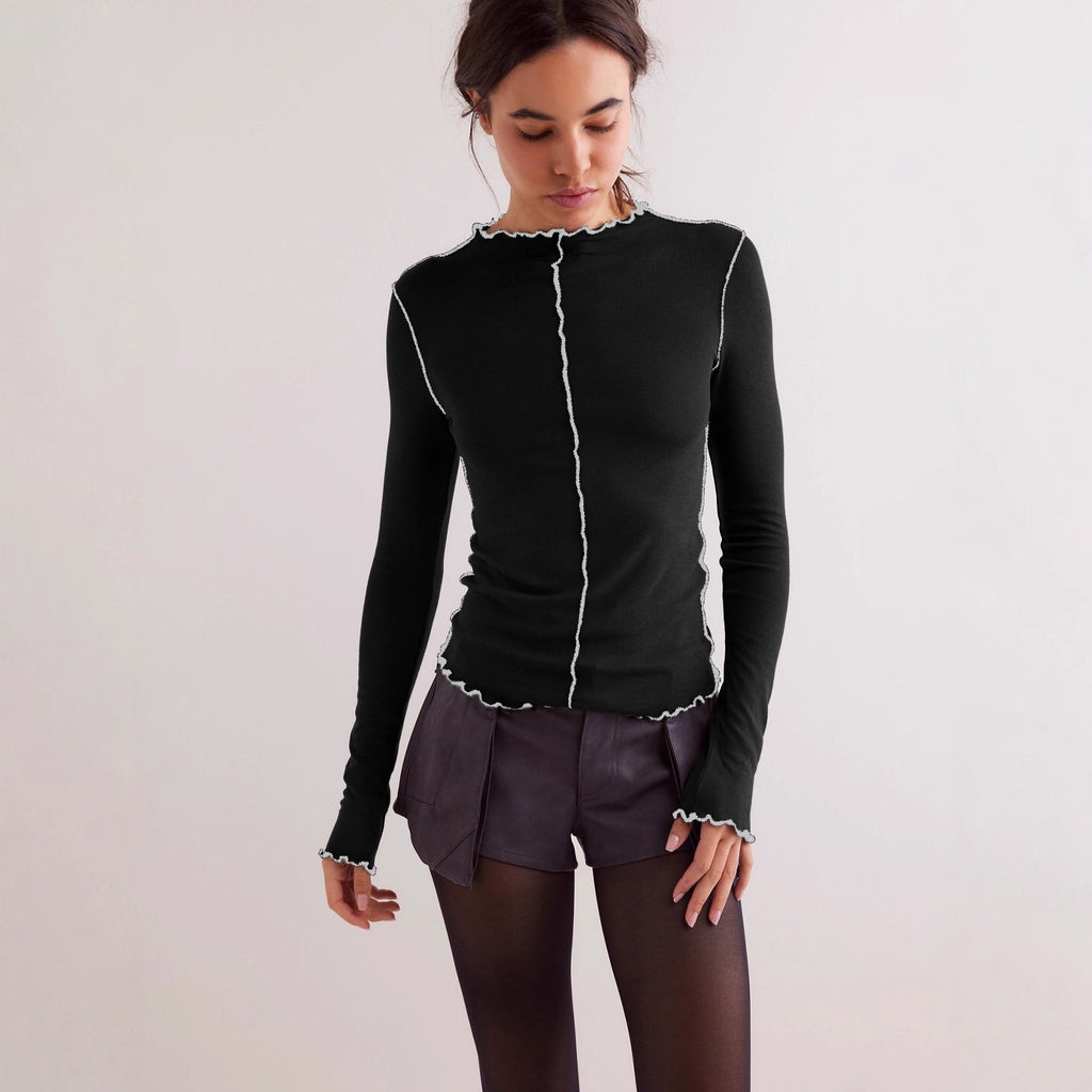 Millie | Longsleeve Shirt met Contrastdetails