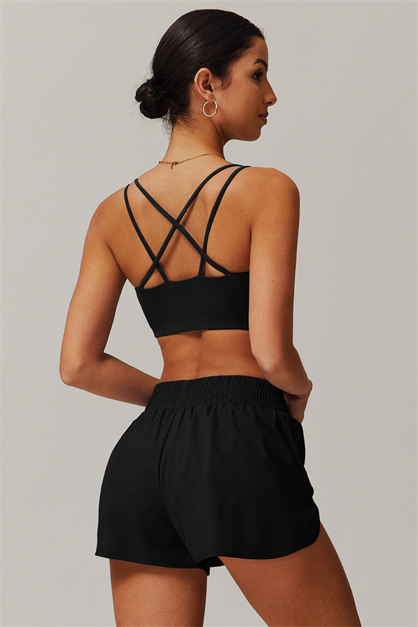 Beau | Sportbeha met dubbele schouderbandjes en kruis rug