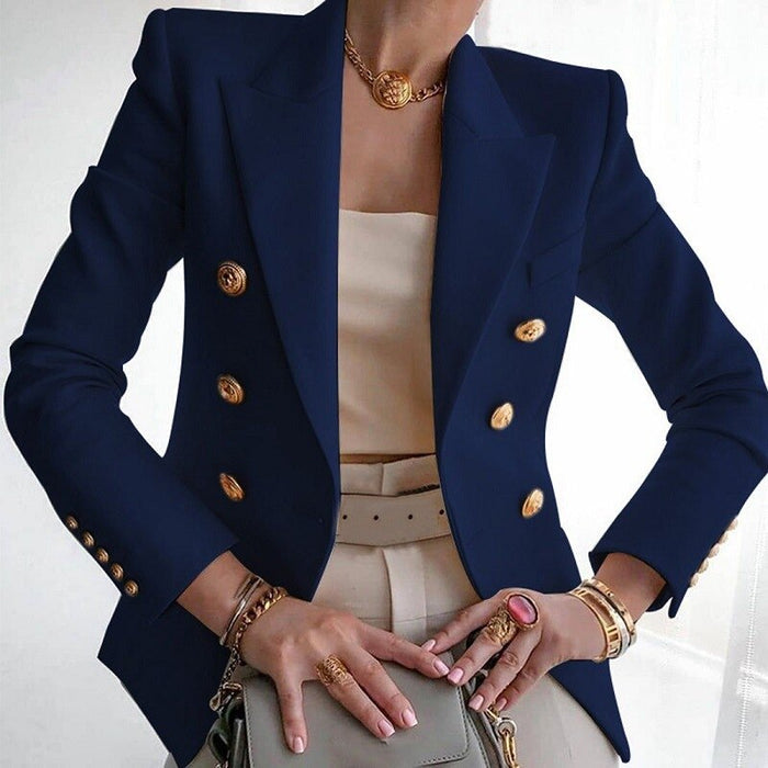 Marcelline | Getailleerde Blazer met Goudkleurige Knopen
