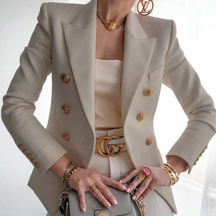Marcelline | Getailleerde Blazer met Goudkleurige Knopen