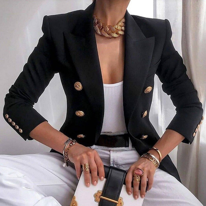 Marcelline | Getailleerde Blazer met Goudkleurige Knopen