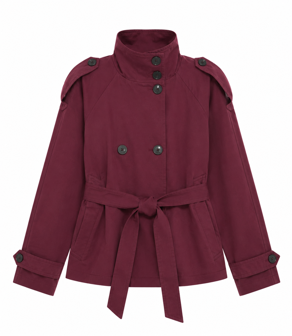 Bo | Dames trenchcoat met ceintuur en hoge kraag