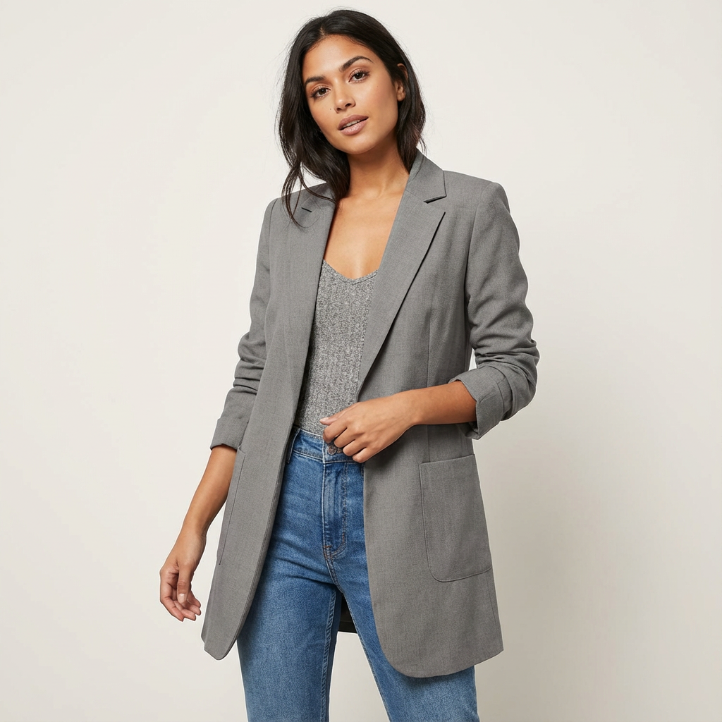 Ingrid | Gestructureerde Blazer met Klassieke Revers