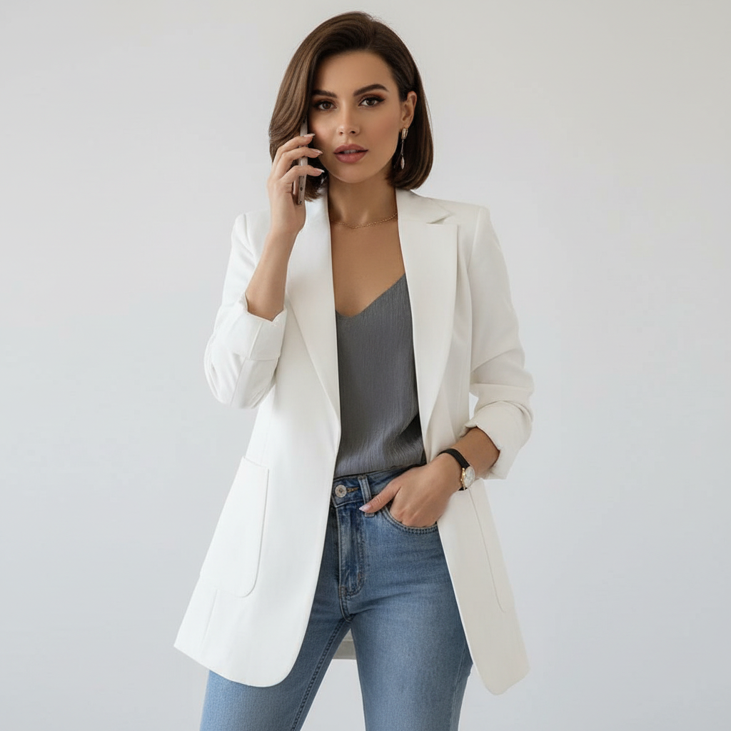 Ingrid | Gestructureerde Blazer met Klassieke Revers