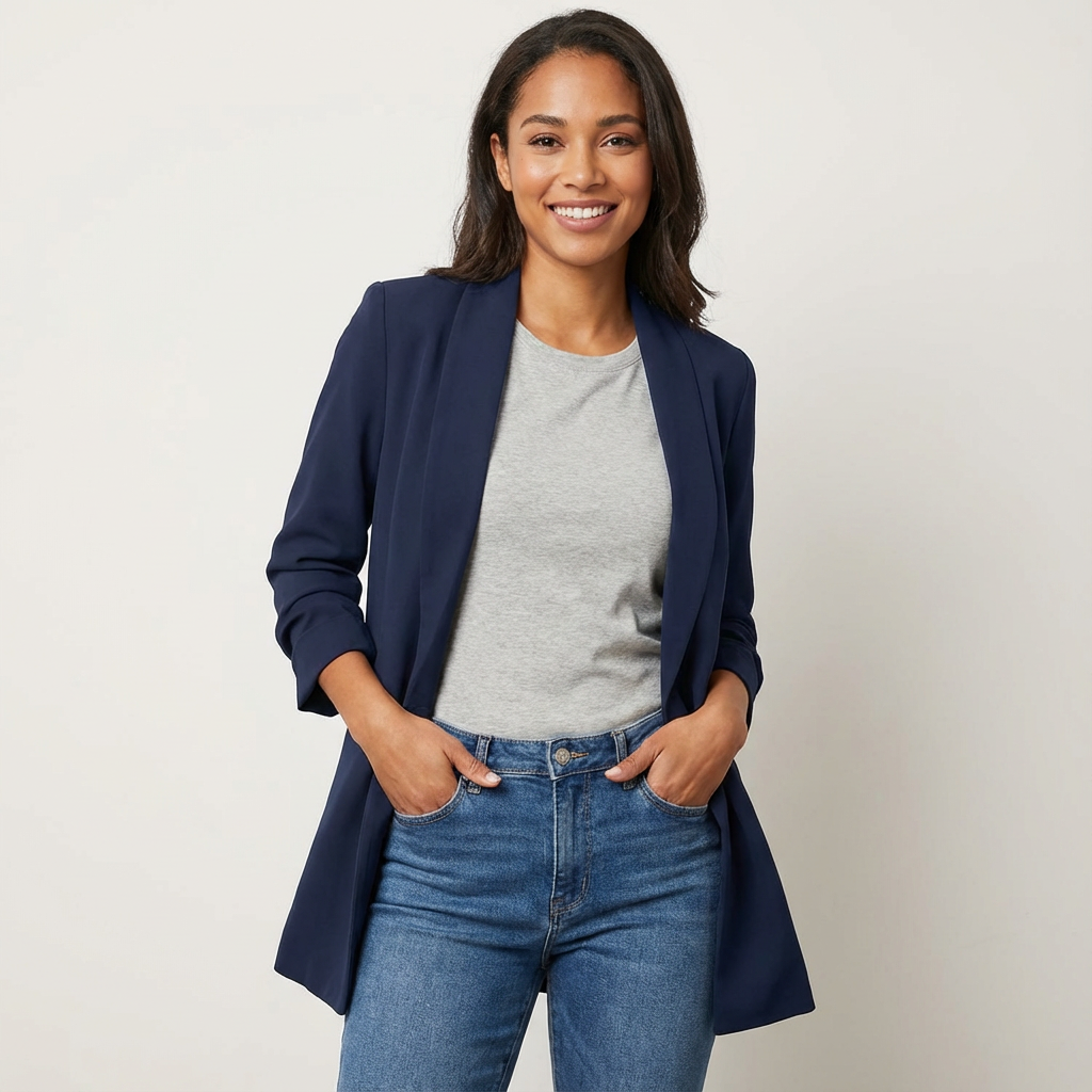 Ingrid | Gestructureerde Blazer met Klassieke Revers