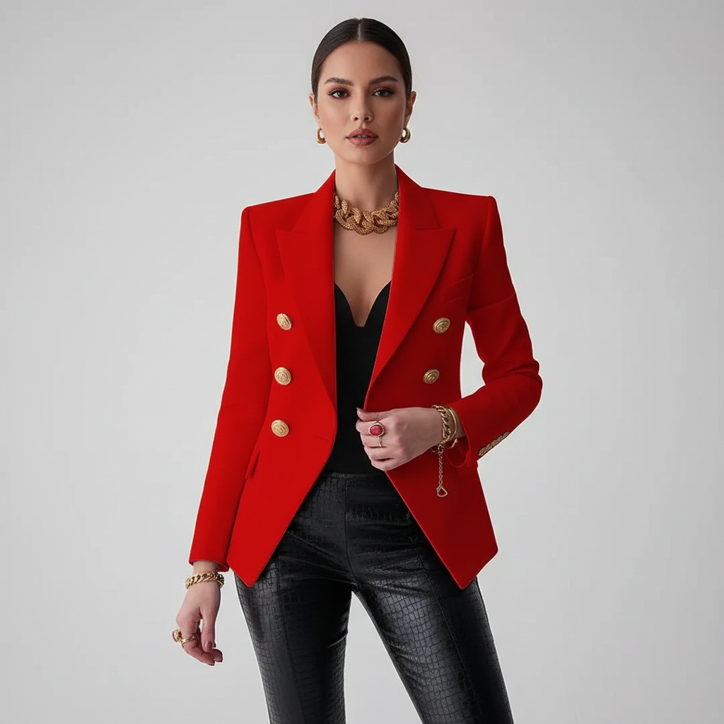 Adrienne | Dubbelrijige Blazer met Getailleerde Pasvorm