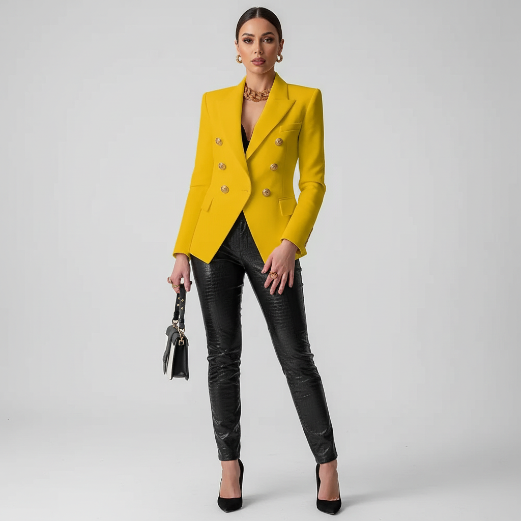 Adrienne | Dubbelrijige Blazer met Getailleerde Pasvorm