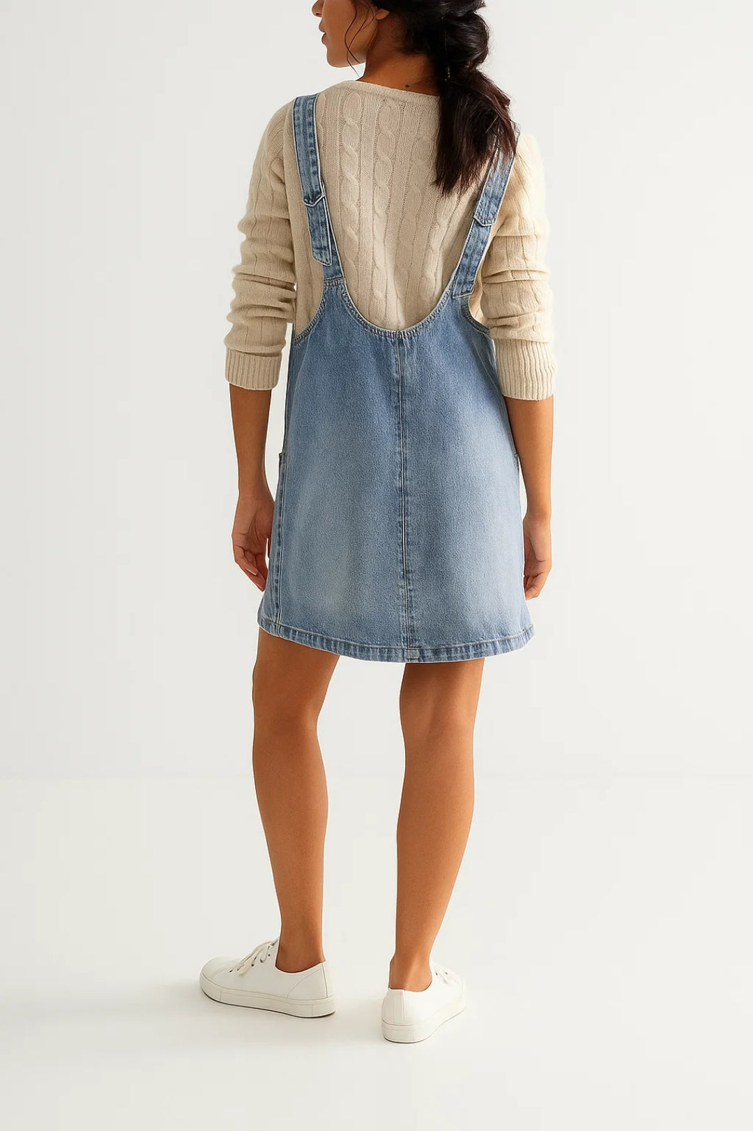 Robine | Mouwloze Denim Mini-Jurk met V-Hals