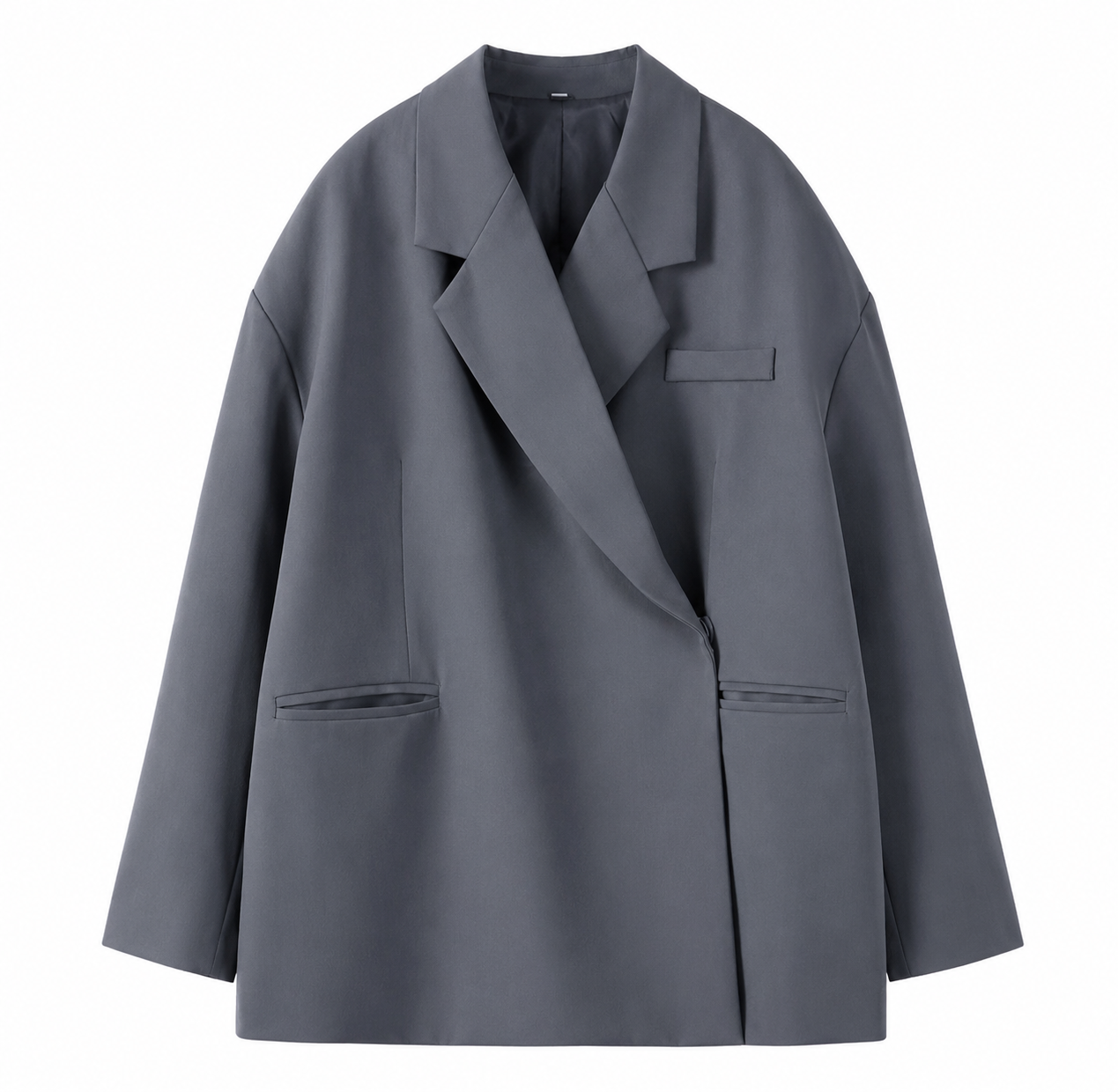 Elegante blazer met zijknoop voor dames Grijs