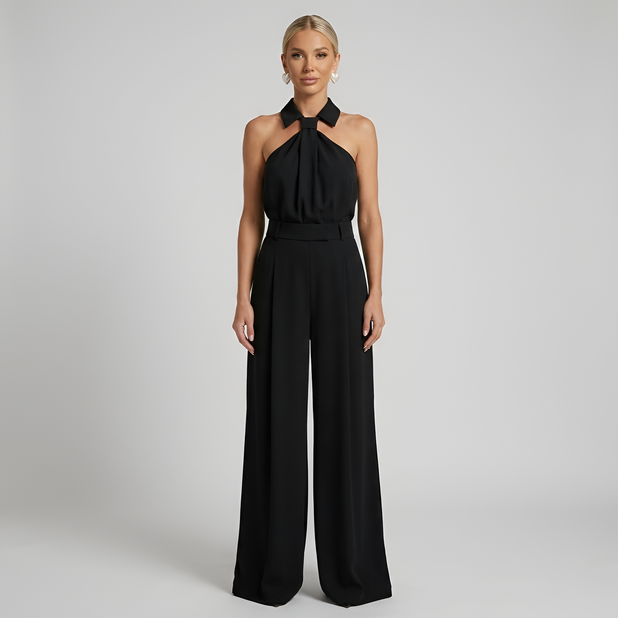 Amélie | Elegante halter jumpsuit met wijde pijpen