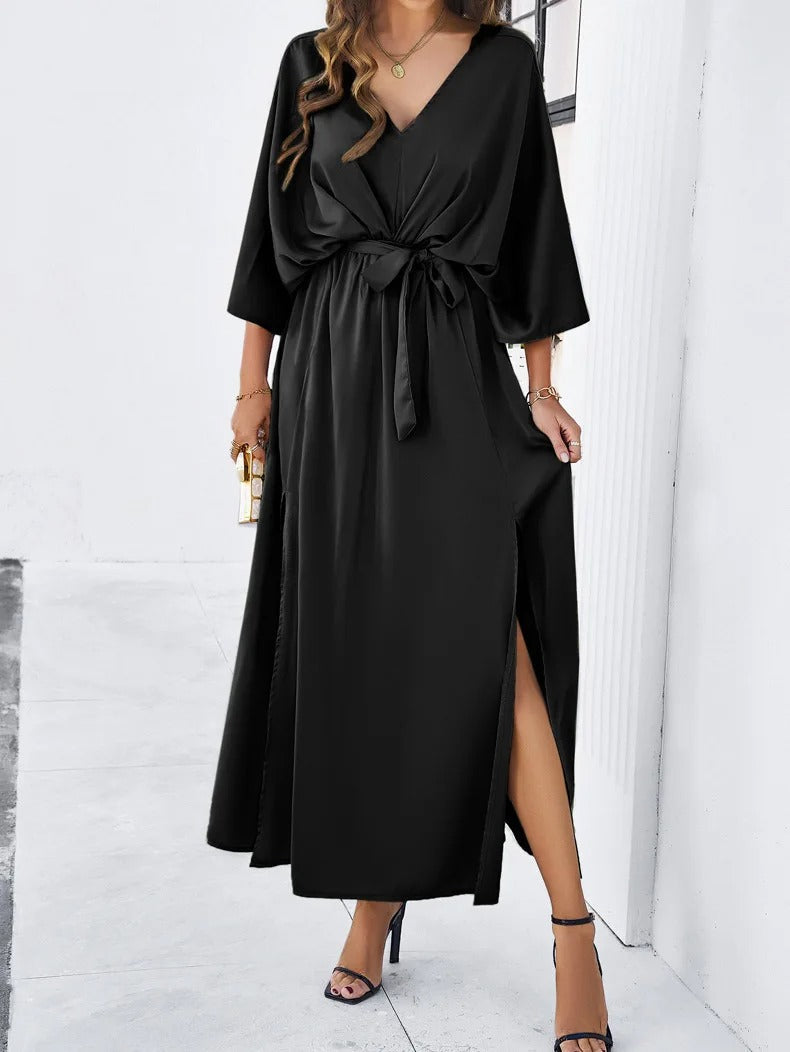 Isabella | Maxi jurk met strikceintuur
