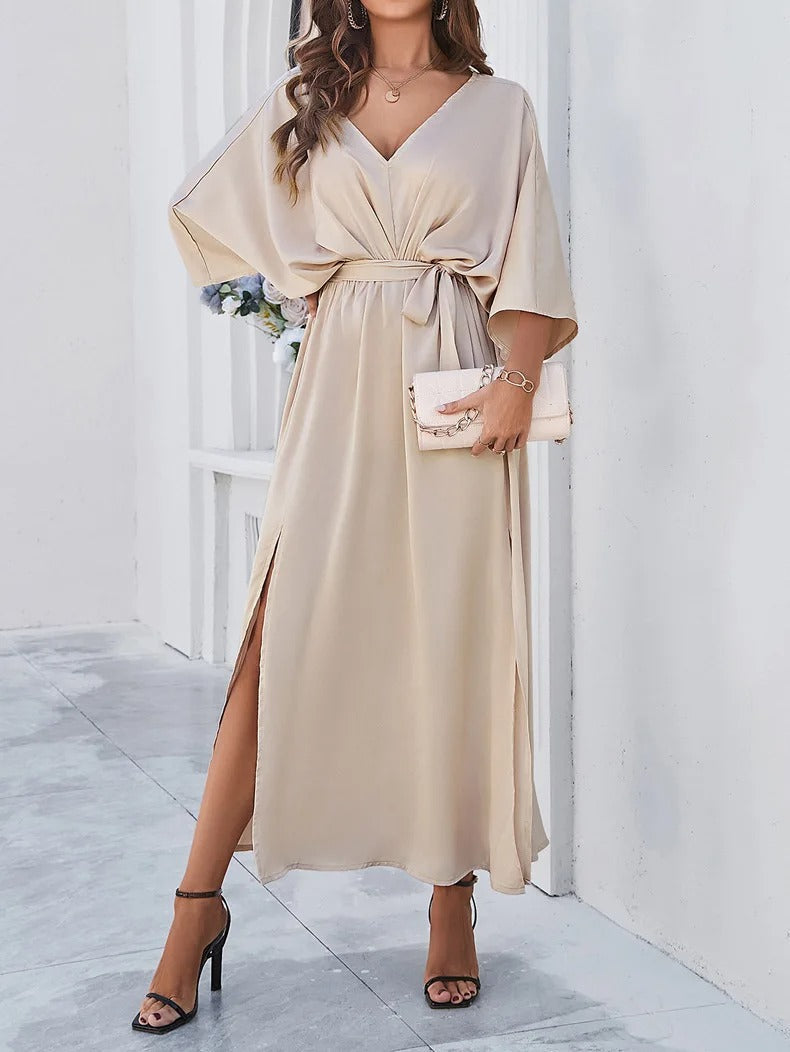 Isabella | Maxi jurk met strikceintuur