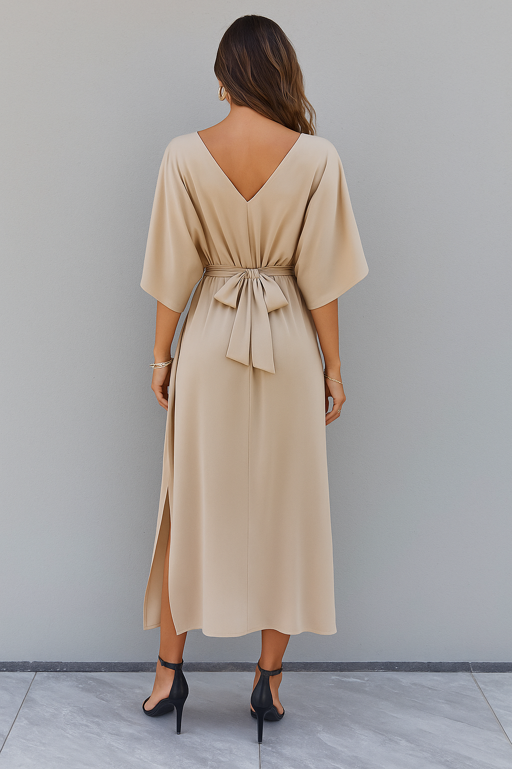 Isabella | Maxi jurk met strikceintuur
