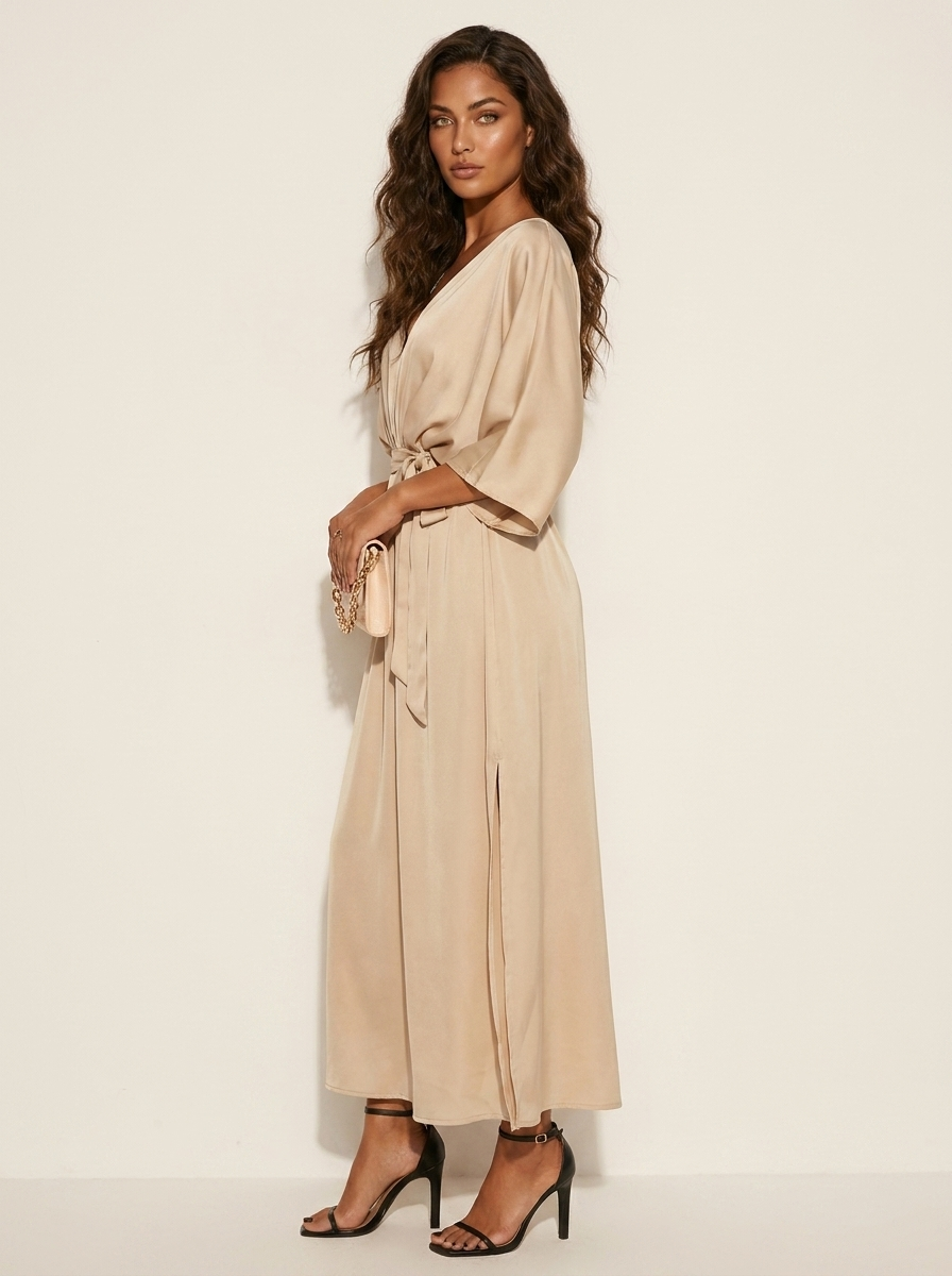 Isabella | Maxi jurk met strikceintuur