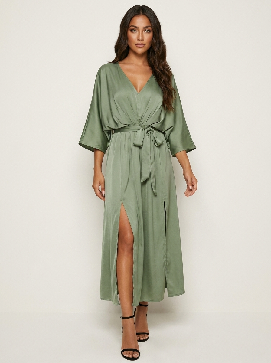 Isabella | Maxi jurk met strikceintuur