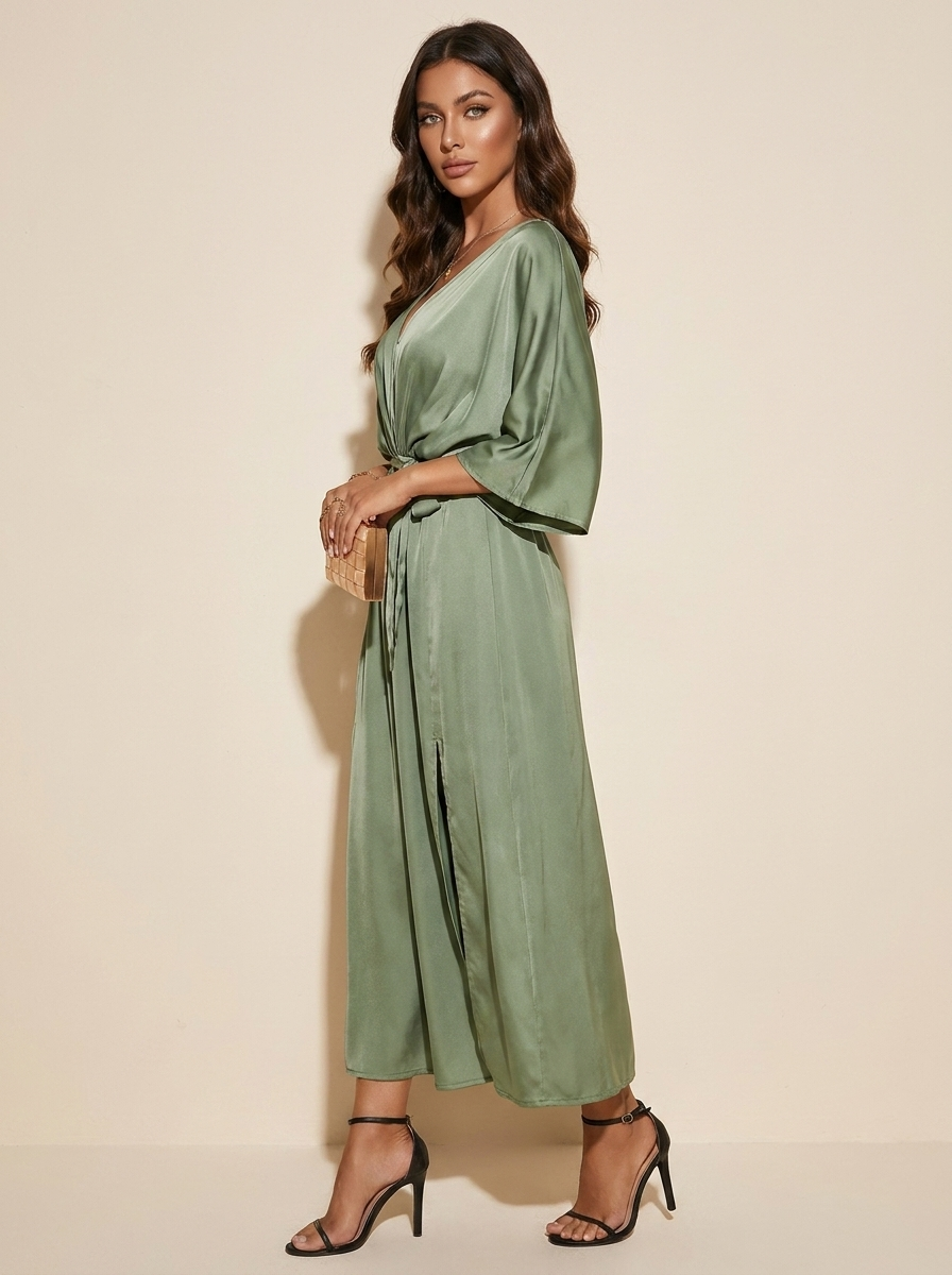 Isabella | Maxi jurk met strikceintuur