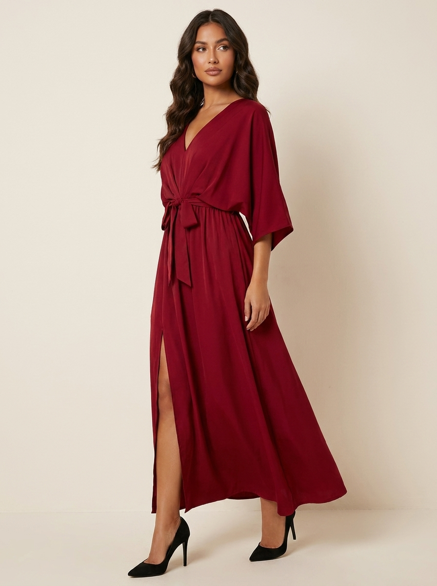 Isabella | Maxi jurk met strikceintuur