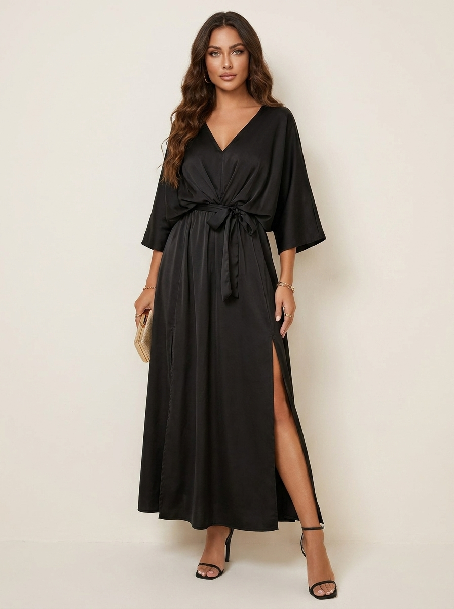 Isabella | Maxi jurk met strikceintuur