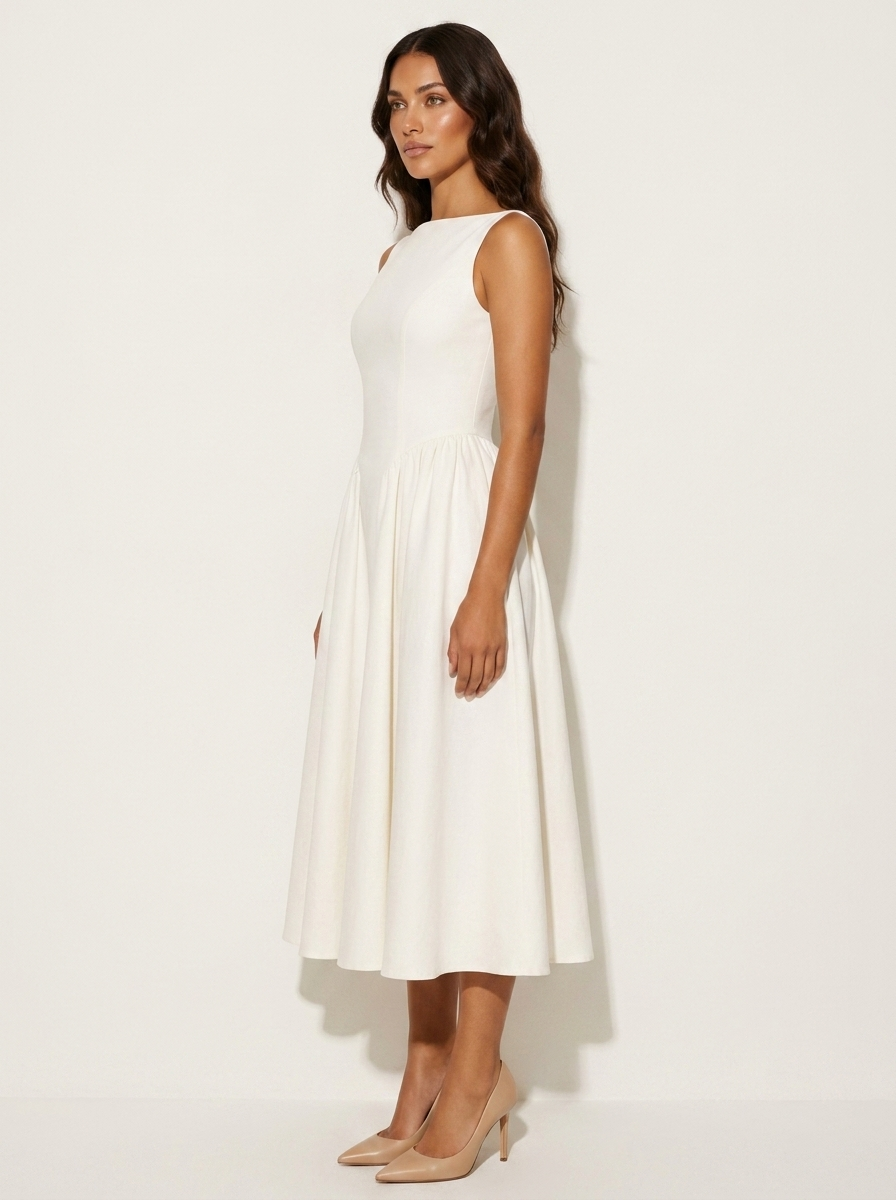 Amélie | Midi jurk met verfijnde open rugdesign