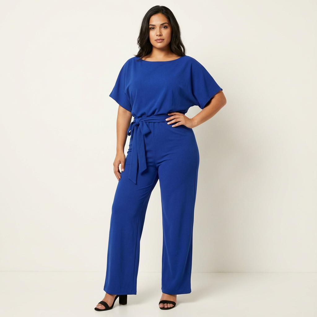 Élodie | Jumpsuit met strikceintuur en wijde pijpen