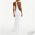 Emelie | Chique Witte Rugloze Halter Zomerjurk
