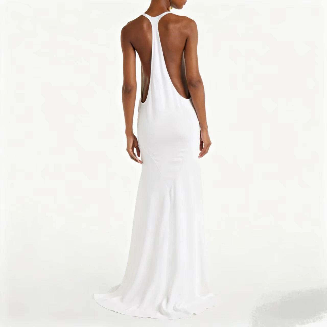 Emelie | Chique Witte Rugloze Halter Zomerjurk