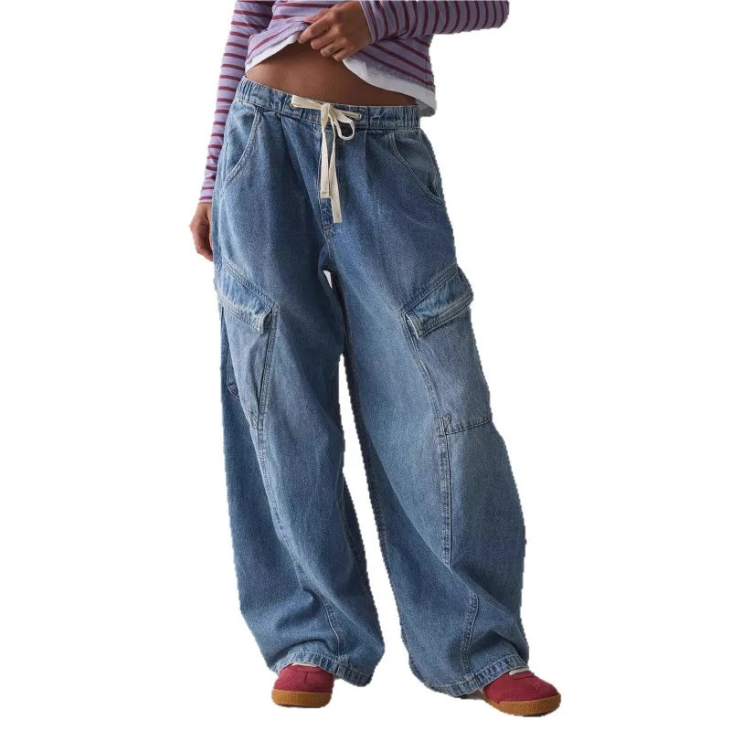 Vera | Baggy Cargo Jeans met Trekkoord